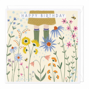 Wellies and Flowers Birthday Card